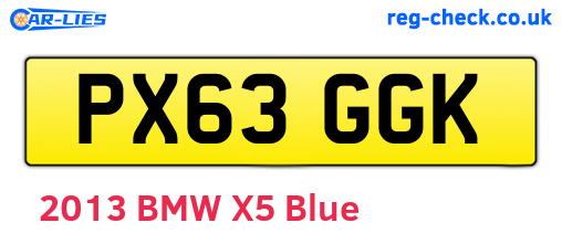 PX63GGK are the vehicle registration plates.