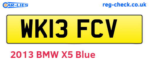 WK13FCV are the vehicle registration plates.