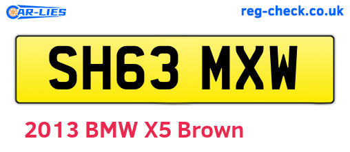 SH63MXW are the vehicle registration plates.