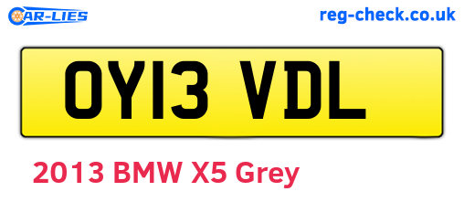 OY13VDL are the vehicle registration plates.