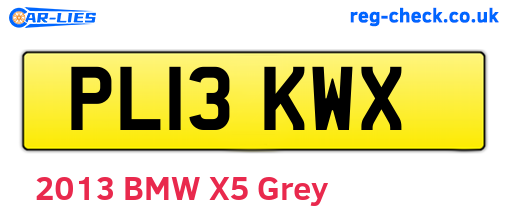 PL13KWX are the vehicle registration plates.