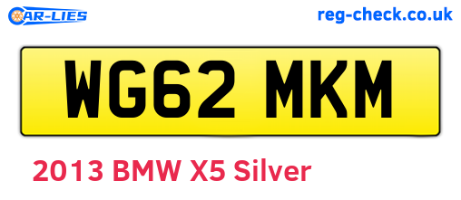 WG62MKM are the vehicle registration plates.
