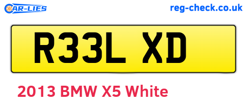 R33LXD are the vehicle registration plates.