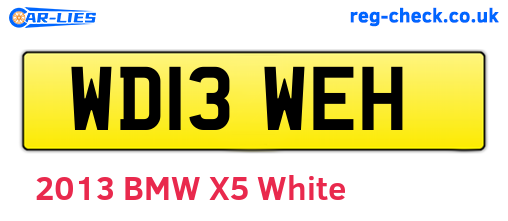 WD13WEH are the vehicle registration plates.