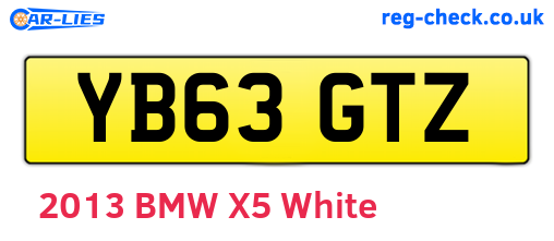 YB63GTZ are the vehicle registration plates.