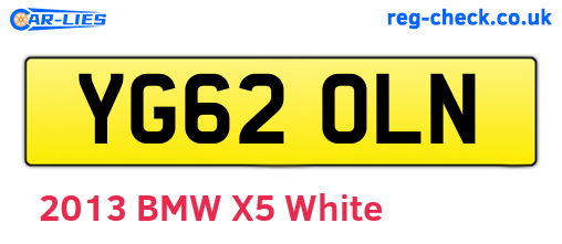 YG62OLN are the vehicle registration plates.