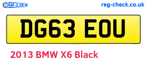 DG63EOU are the vehicle registration plates.