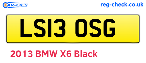LS13OSG are the vehicle registration plates.