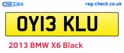 OY13KLU are the vehicle registration plates.
