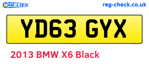 YD63GYX are the vehicle registration plates.