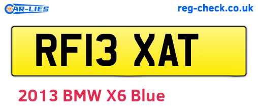 RF13XAT are the vehicle registration plates.