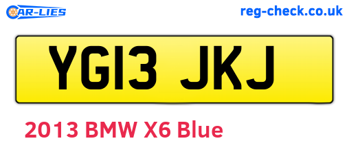 YG13JKJ are the vehicle registration plates.