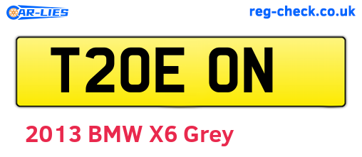 T20EON are the vehicle registration plates.
