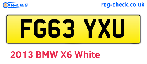 FG63YXU are the vehicle registration plates.