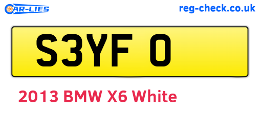 S3YFO are the vehicle registration plates.