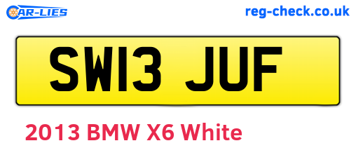 SW13JUF are the vehicle registration plates.