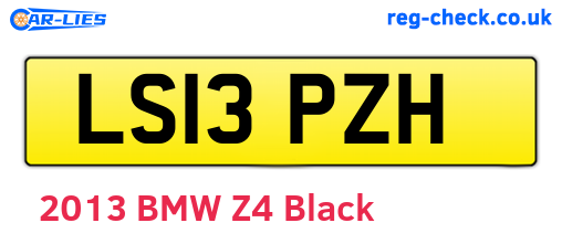 LS13PZH are the vehicle registration plates.