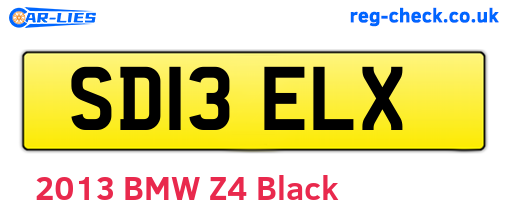 SD13ELX are the vehicle registration plates.