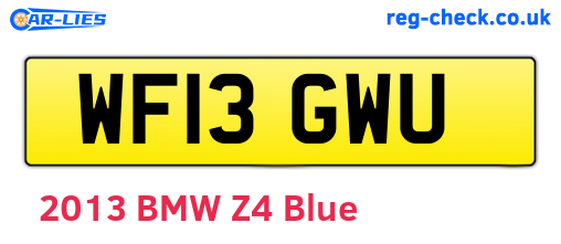 WF13GWU are the vehicle registration plates.