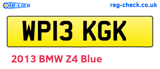WP13KGK are the vehicle registration plates.