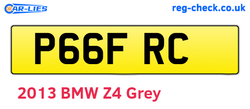 P66FRC are the vehicle registration plates.