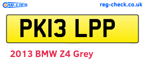 PK13LPP are the vehicle registration plates.