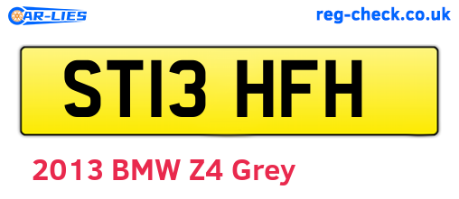 ST13HFH are the vehicle registration plates.