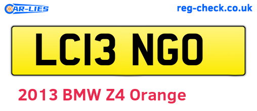 LC13NGO are the vehicle registration plates.