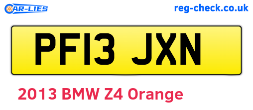 PF13JXN are the vehicle registration plates.