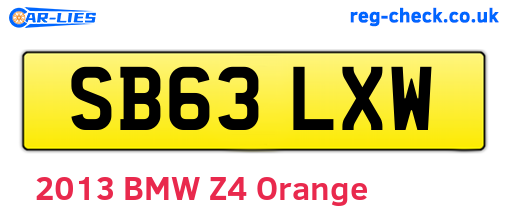 SB63LXW are the vehicle registration plates.