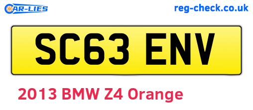 SC63ENV are the vehicle registration plates.