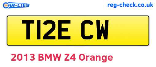 T12ECW are the vehicle registration plates.