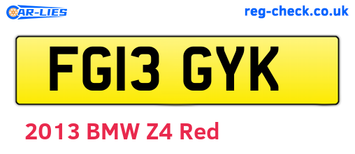 FG13GYK are the vehicle registration plates.