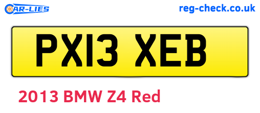 PX13XEB are the vehicle registration plates.
