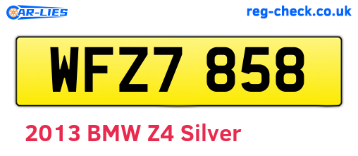 WFZ7858 are the vehicle registration plates.