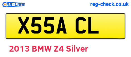 X55ACL are the vehicle registration plates.
