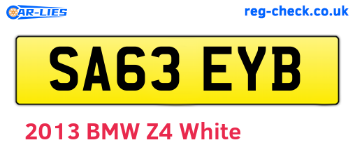 SA63EYB are the vehicle registration plates.