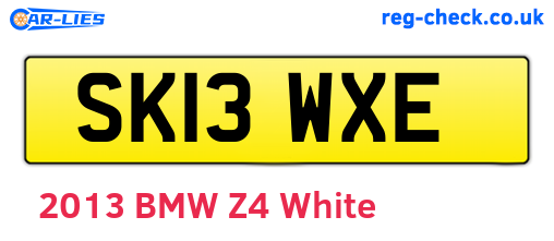 SK13WXE are the vehicle registration plates.