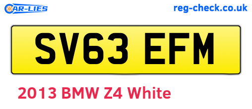 SV63EFM are the vehicle registration plates.