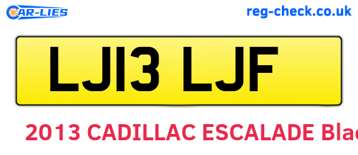 LJ13LJF are the vehicle registration plates.