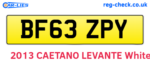 BF63ZPY are the vehicle registration plates.