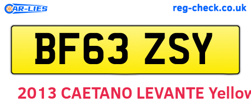 BF63ZSY are the vehicle registration plates.