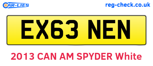 EX63NEN are the vehicle registration plates.