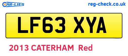 LF63XYA are the vehicle registration plates.
