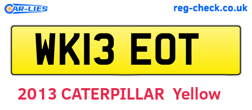WK13EOT are the vehicle registration plates.