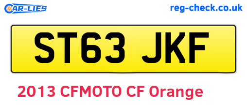 ST63JKF are the vehicle registration plates.