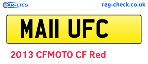MA11UFC are the vehicle registration plates.