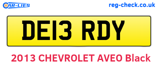 DE13RDY are the vehicle registration plates.