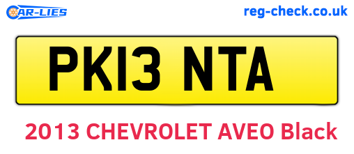 PK13NTA are the vehicle registration plates.