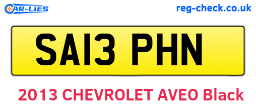 SA13PHN are the vehicle registration plates.